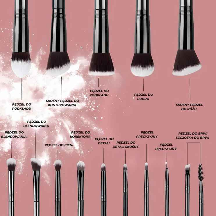 Pełen Zestaw Pędzli Do Makijażu